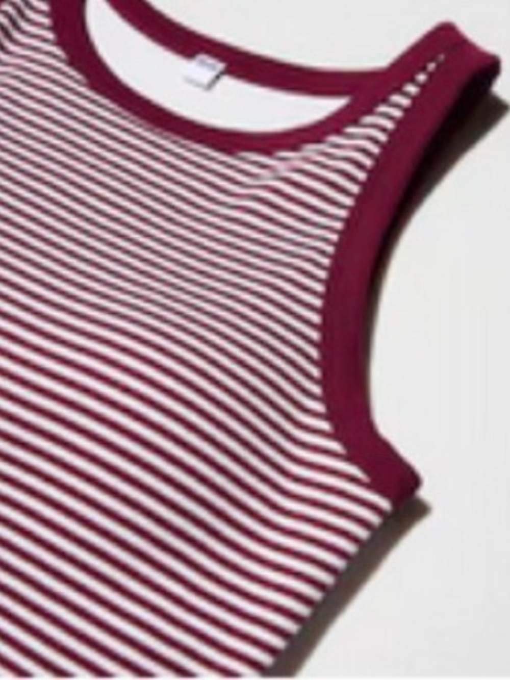 Uniqlo Burgundy & White Striped Tank